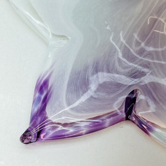 Art Glass Trumpet Vase Handmade Lilac White Cased Sommerso Murano? Italy 7.8" - Picture 11 of 13